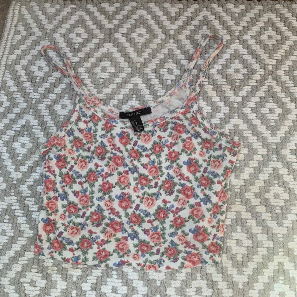 SOLD Floral tank top crop top